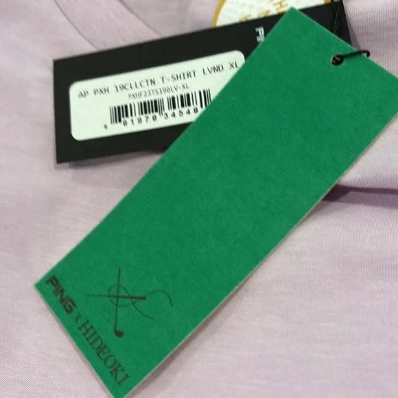 PING x HIDEOKI 19th Collection T-Shirt Lavendar XL NWT - Picture 6 of 11